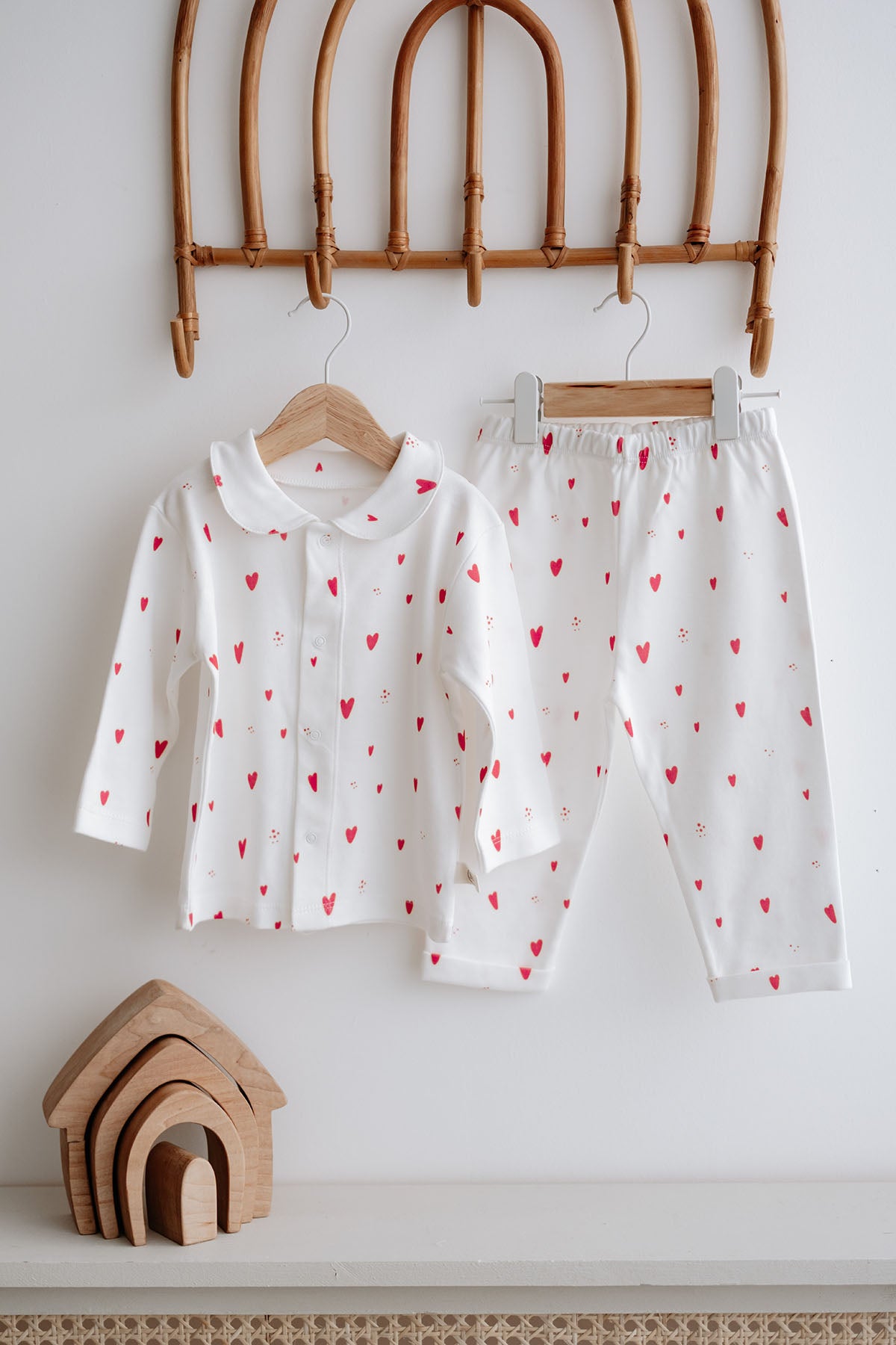 İnterlok Pijama Takımı  | Red Hearts image 7