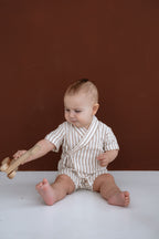 %100 Pamuk Müslin Bebek Çocuk Kimono Romper - Kısa Tulum image 3