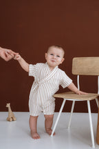 %100 Pamuk Müslin Bebek Çocuk Kimono Romper - Kısa Tulum image 0