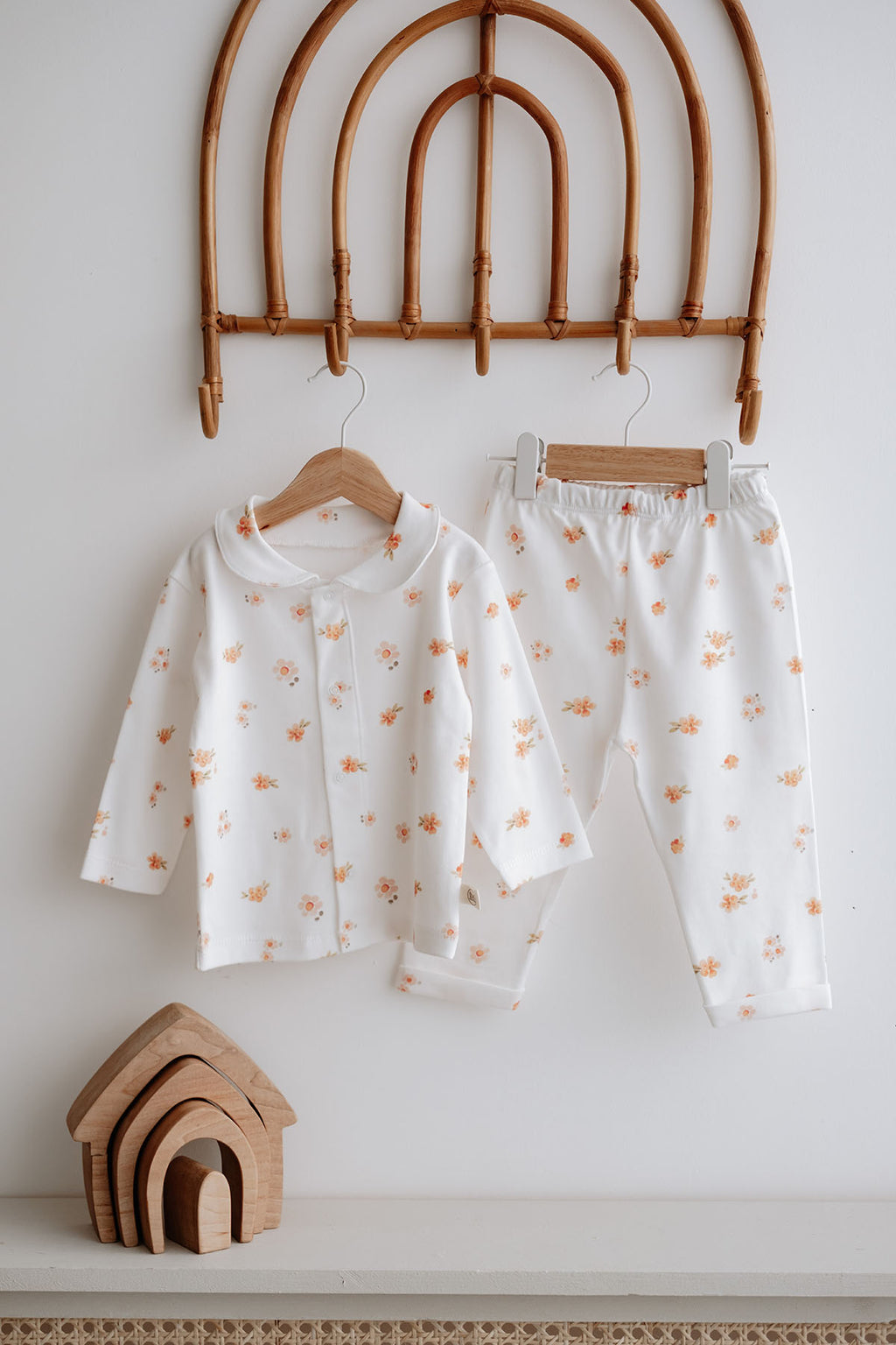 İnterlok Pijama Takımı  | Peachy Flowers image 7