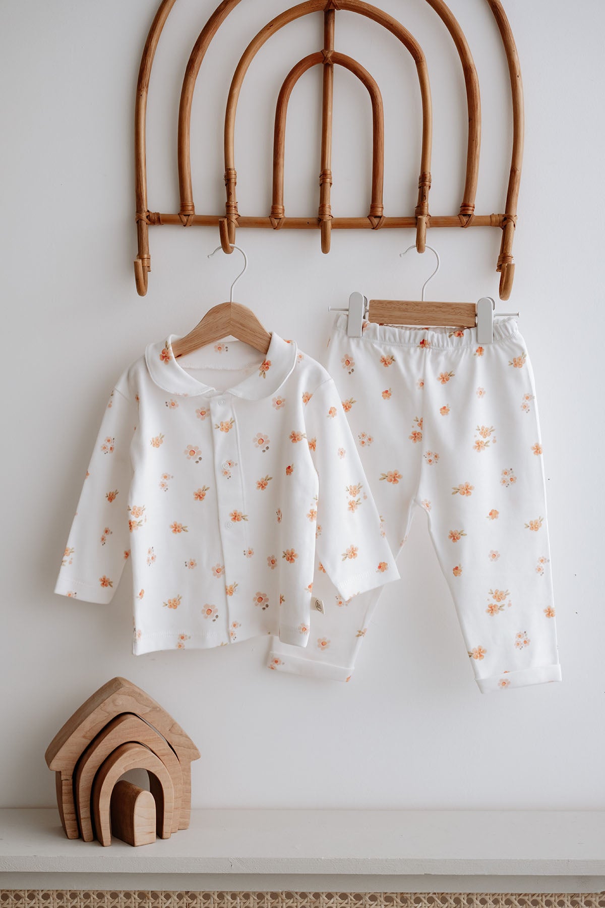 İnterlok Pijama Takımı  | Peachy Flowers image 7