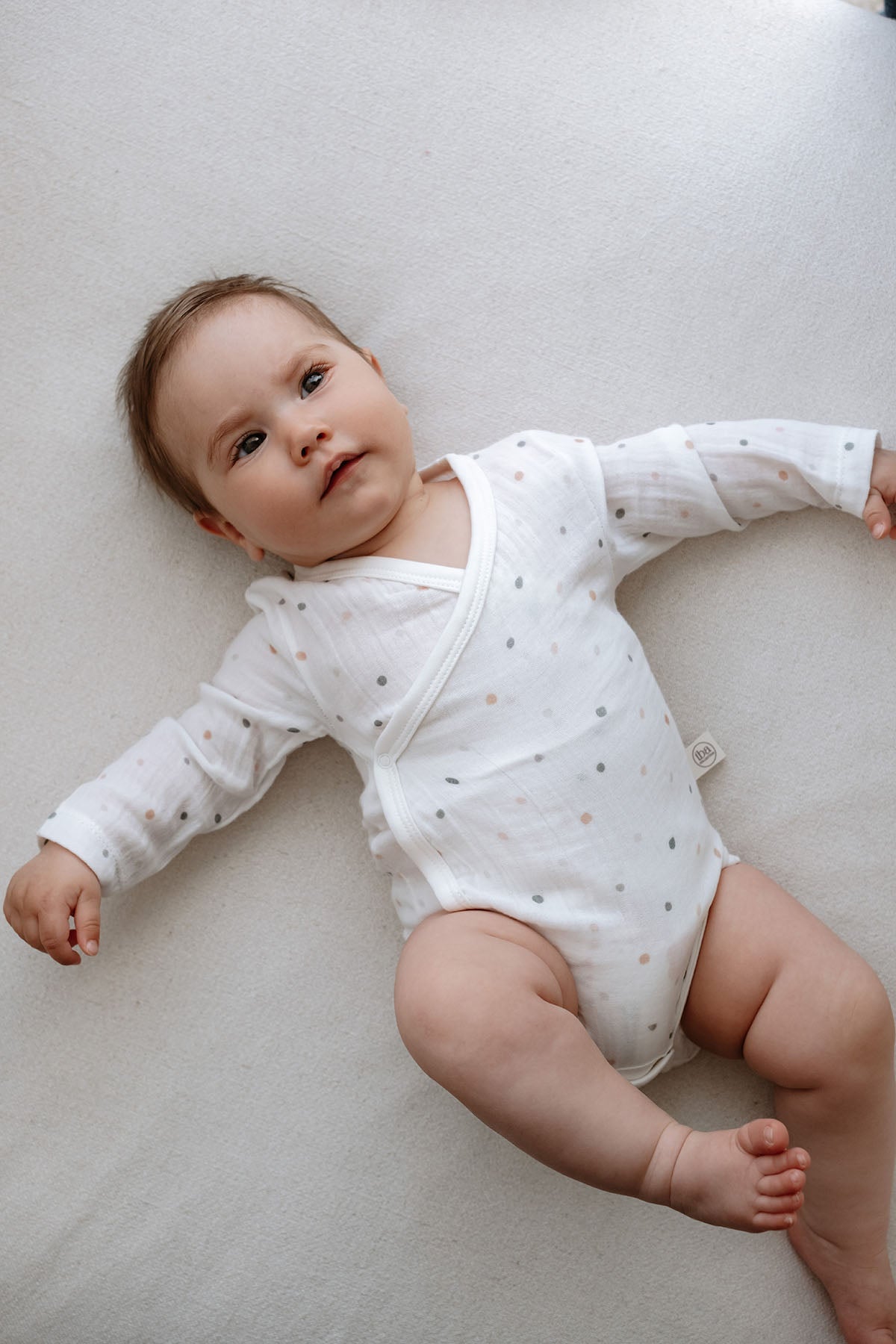 Müslin Kruvaze Body  | Green Dots image 0