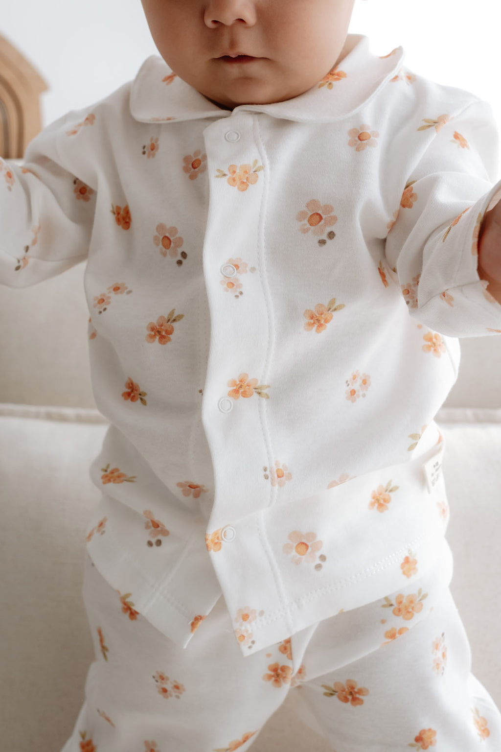 İnterlok Pijama Takımı  | Peachy Flowers image 1
