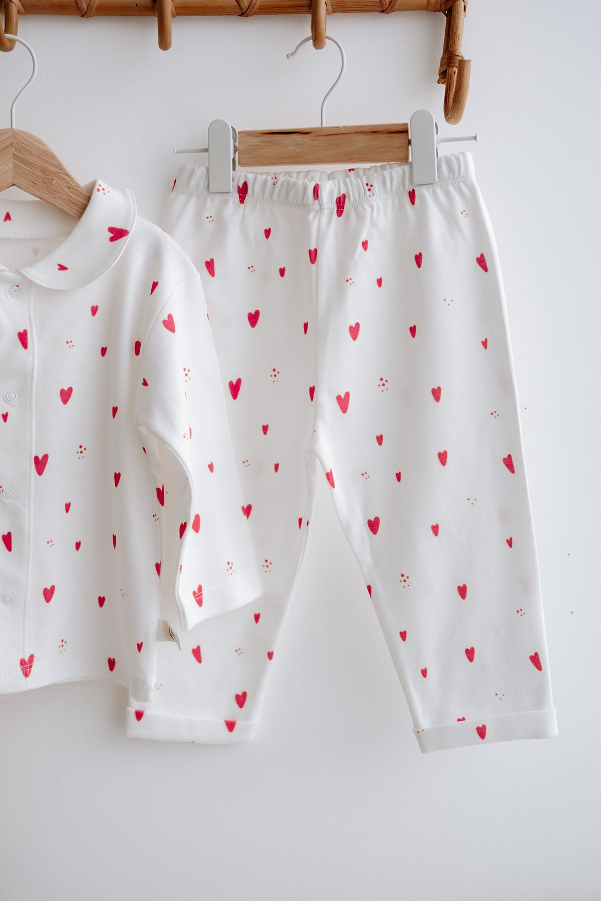 İnterlok Pijama Takımı  | Red Hearts image 3