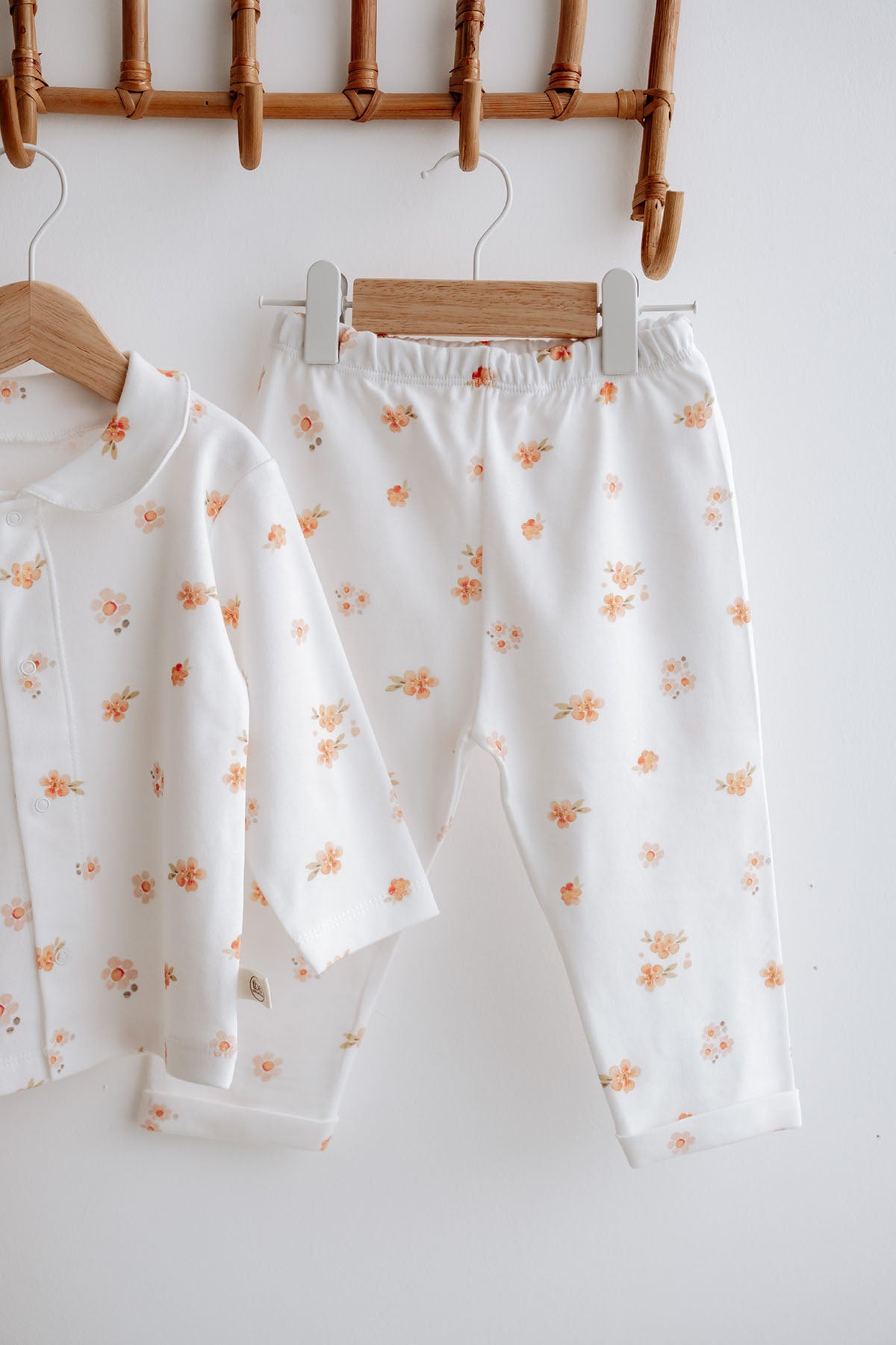 İnterlok Pijama Takımı  | Peachy Flowers image 5