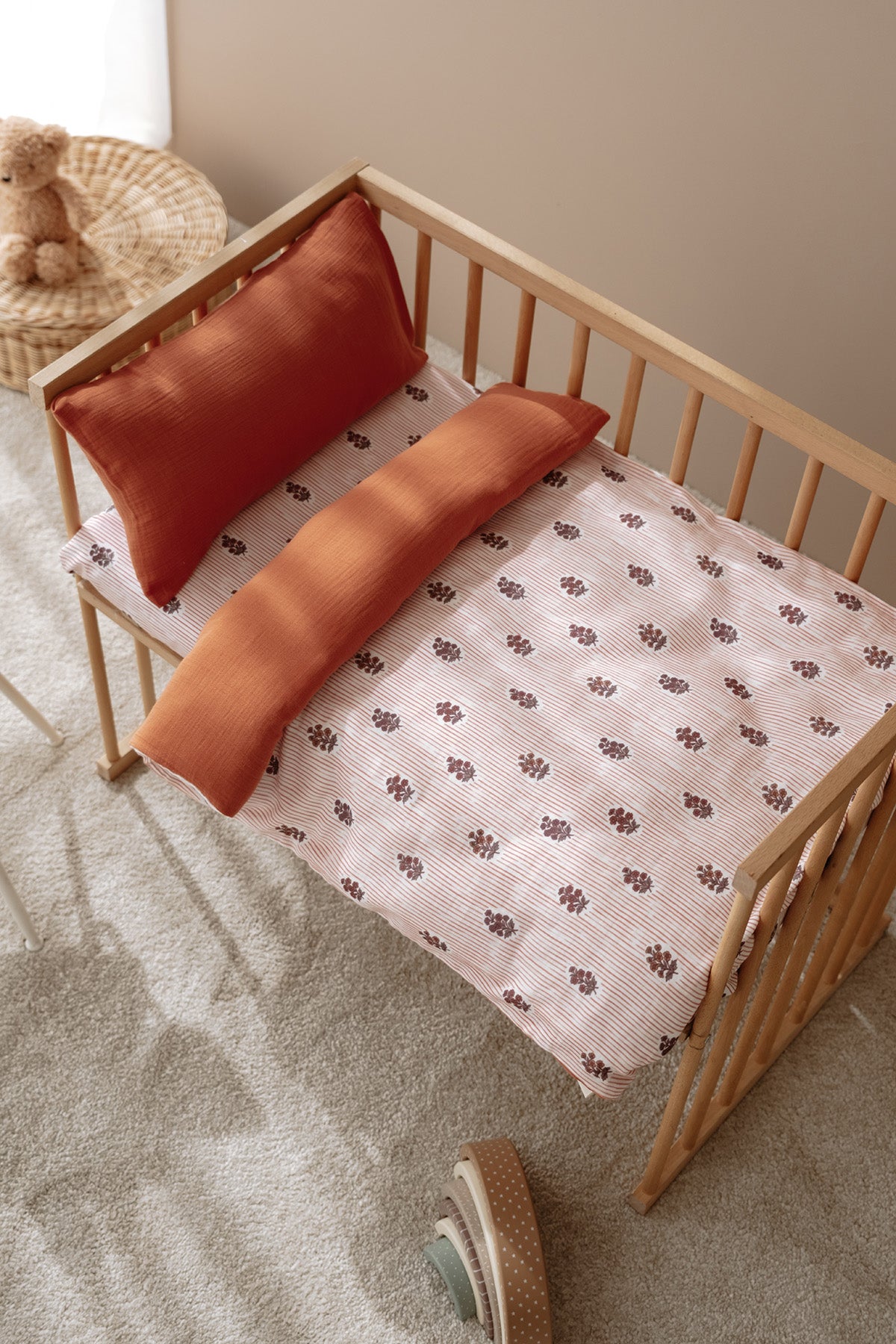 Anne Yanı Müslin Nevresim Takımı  | Botanic Lines image 0