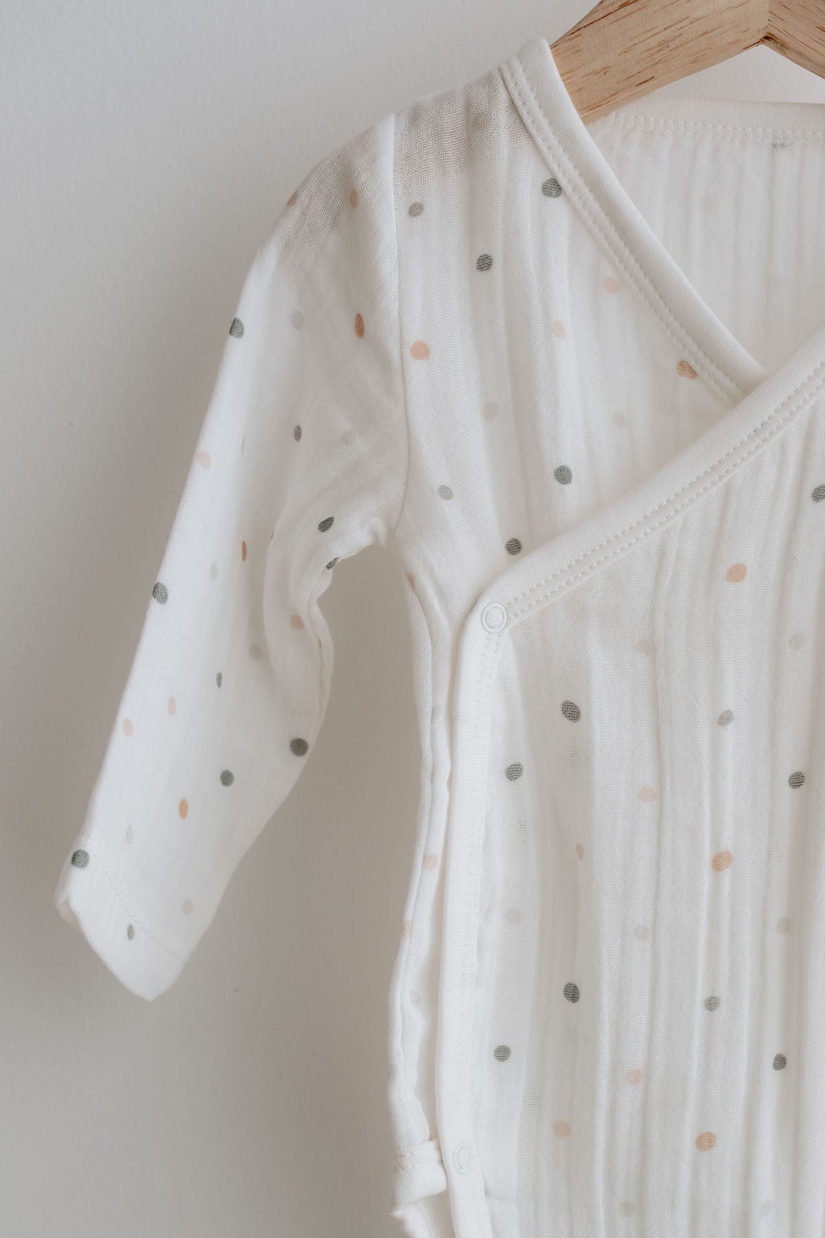 Müslin Kruvaze Body  | Green Dots image 1