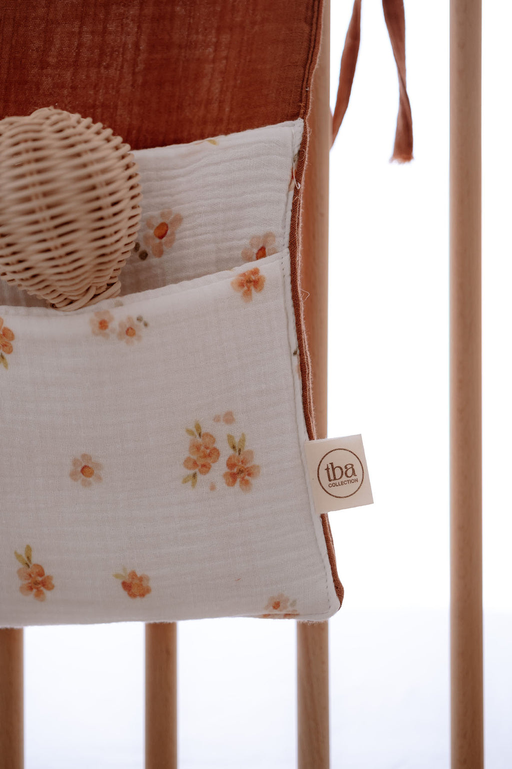 Beşik Yanı Organizer (Düzenleyici) | Peachy Flowers image 1