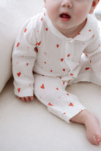Müslin Bebek Tulumu  | Red Hearts image 5