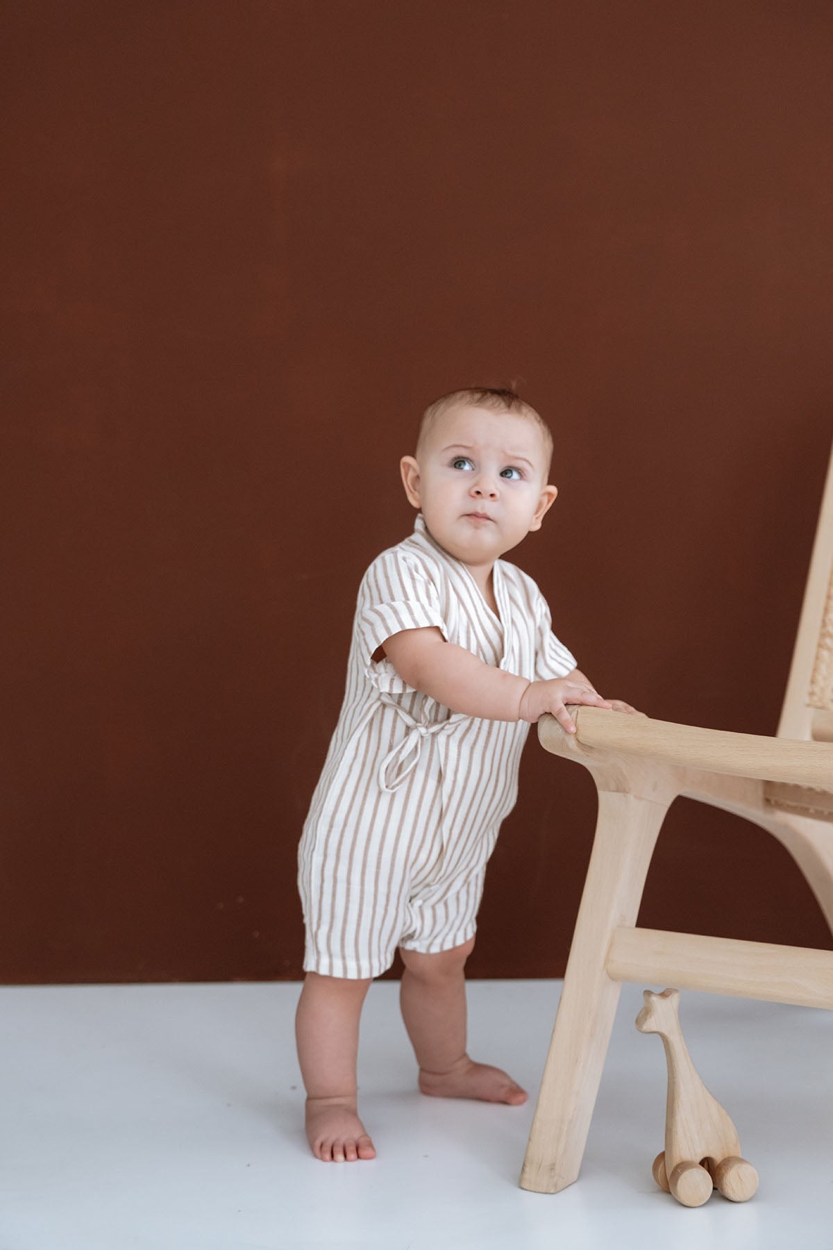 %100 Pamuk Müslin Bebek Çocuk Kimono Romper - Kısa Tulum image 9