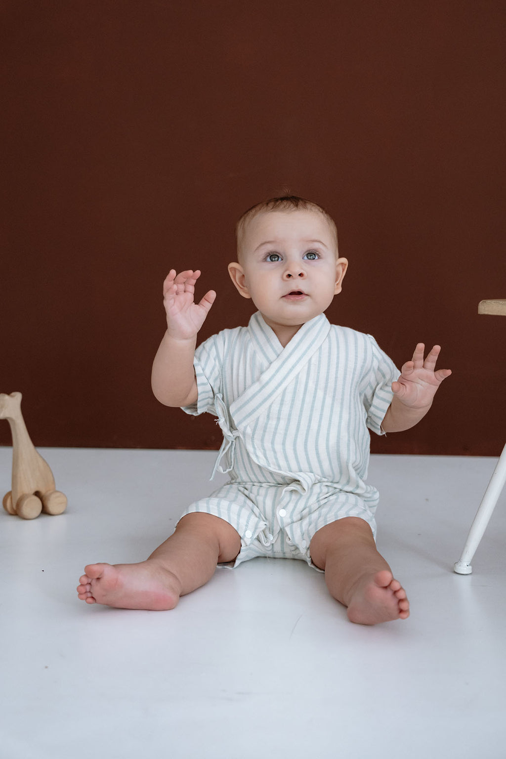 %100 Pamuk Müslin Bebek Çocuk Kimono Romper - Kısa Tulum image 9