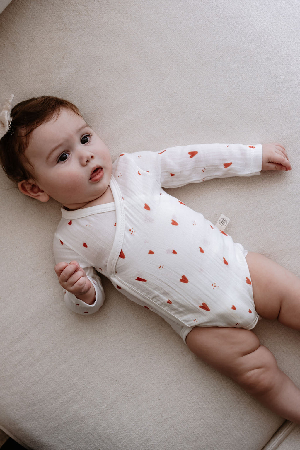 Müslin Kruvaze Body  | Red Hearts image 0