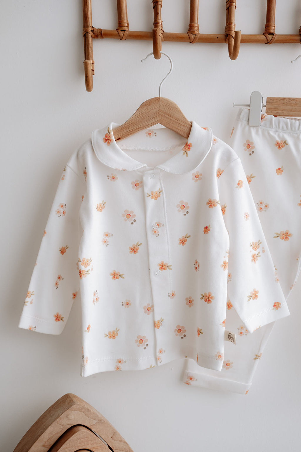 İnterlok Pijama Takımı  | Peachy Flowers image 4
