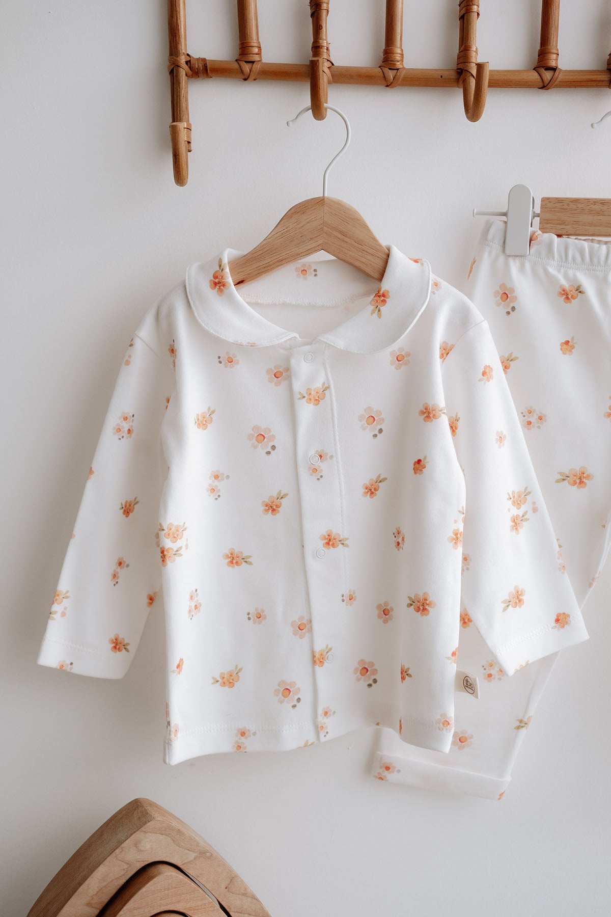 İnterlok Pijama Takımı  | Peachy Flowers image 4