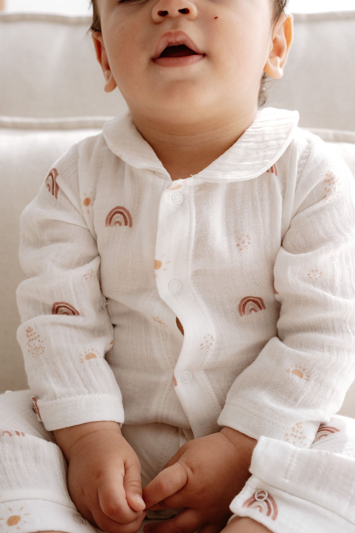 Müslin Bebek Tulumu  | Boho Rainbow image 1