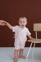 %100 Pamuk Müslin Bebek Çocuk Kimono Romper - Kısa Tulum image 0