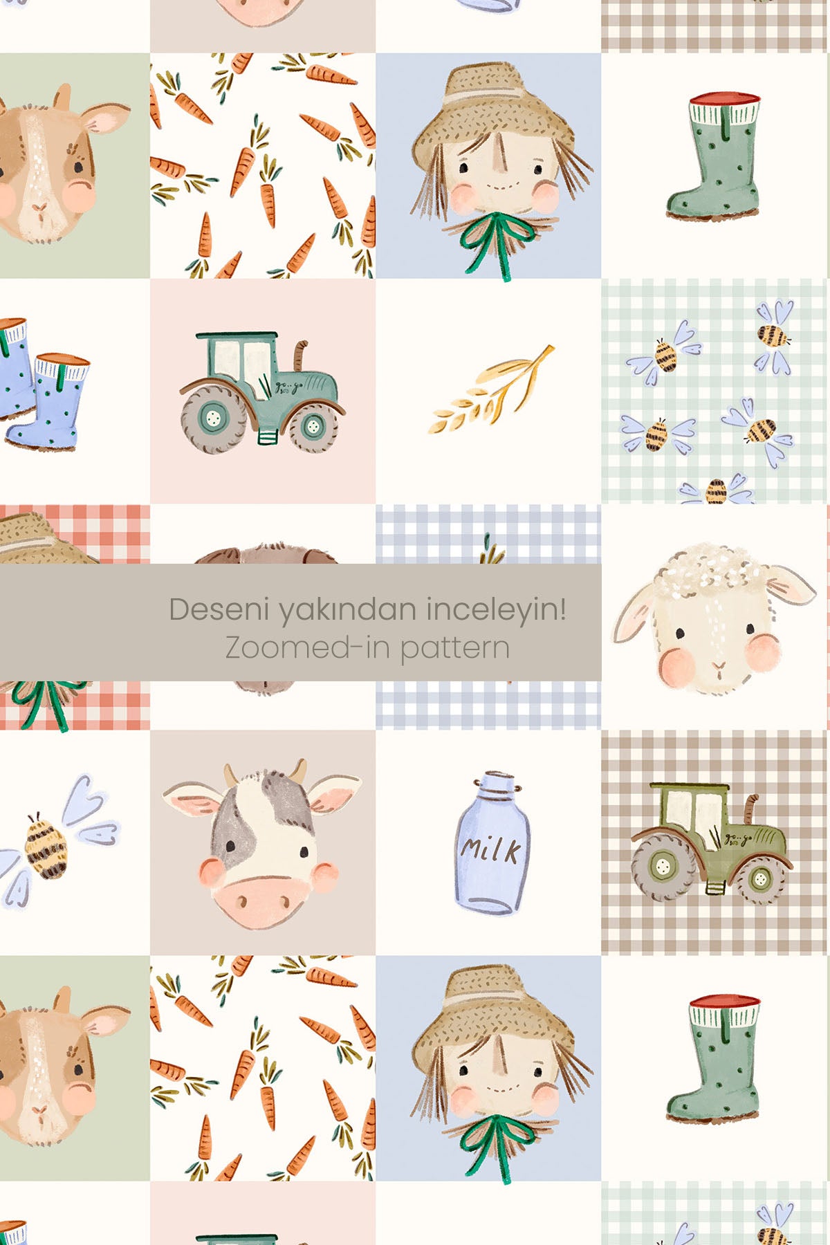 Anne Yanı Nevresim Takımı (60x100)  | Farm Friends image 6