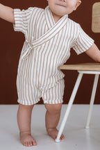 %100 Pamuk Müslin Bebek Çocuk Kimono Romper - Kısa Tulum image 6